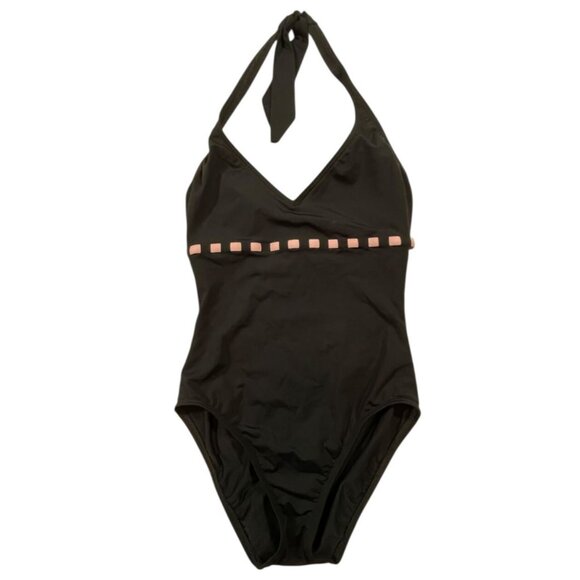 Ann Cole Collection Black Halter Neck 1-Piece Swimsuit SIZE-8 - Picture 1 of 5